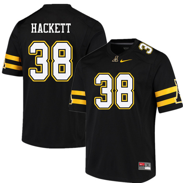 Men #38 Dino Hackett Appalachian State Mountaineers College Football Jerseys Sale-Black